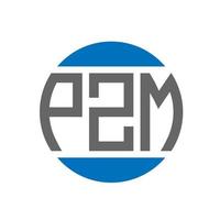 pzm-Brief-Logo-Design auf weißem Hintergrund. pzm kreative Initialen Kreis Logo-Konzept. Pzm-Briefgestaltung. vektor