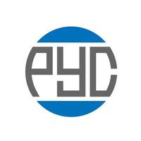 pyc-Buchstaben-Logo-Design auf weißem Hintergrund. pyc kreative Initialen Kreis Logo-Konzept. pyc-Briefgestaltung. vektor