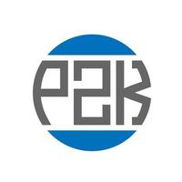 pzk-Buchstaben-Logo-Design auf weißem Hintergrund. pzk kreative Initialen Kreis Logo-Konzept. pzk Briefgestaltung. vektor