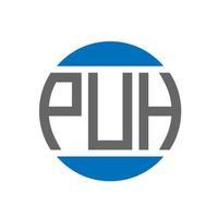 Puh-Brief-Logo-Design auf weißem Hintergrund. puh kreative initialen kreis logokonzept. Puh-Buchstaben-Design. vektor