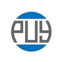 Puy-Brief-Logo-Design auf weißem Hintergrund. Puy kreative Initialen Kreis Logo-Konzept. Puy-Brief-Design. vektor