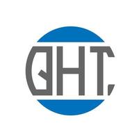 QHT-Brief-Logo-Design auf weißem Hintergrund. qht kreative Initialen Kreis Logo-Konzept. qht Briefgestaltung. vektor