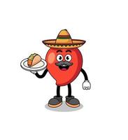karaktär tecknad serie av chili peppar som en mexikansk kock vektor