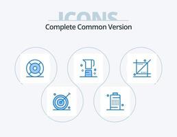 Komplette gemeinsame Version Blue Icon Pack 5 Icon Design. Getränk. Getränk. Telefon. ux. Hilfe vektor