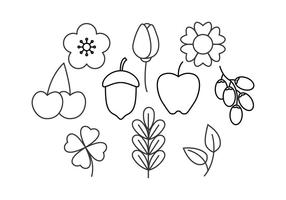 Kostenlose Floral Line Icon Vector