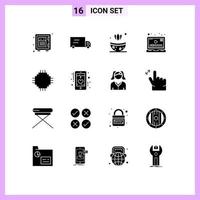 16 kreative Symbole moderne Zeichen und Symbole der Ausrüstung elektrische Kräutergeräte Marketing editierbare Vektordesign-Elemente vektor
