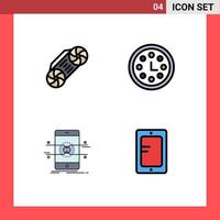 Aktienvektor-Icon-Pack mit 4 Zeilenzeichen und Symbolen für bearbeitbare Vektordesign-Elemente für Radio Mobile Achievement Wreath Smartphone vektor