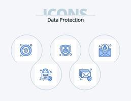 Datenschutz blau Icon Pack 5 Icon Design. . Post. Sicherheit. Email. Attacke vektor