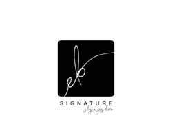 första eb skönhet monogram och elegant logotyp design, handstil logotyp av första signatur, bröllop, mode, blommig och botanisk med kreativ mall. vektor