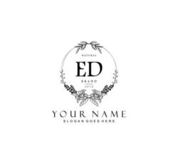 initiales ed-schönheitsmonogramm und elegantes logo-design, handschriftlogo der ersten unterschrift, hochzeit, mode, blumen und botanik mit kreativer vorlage. vektor