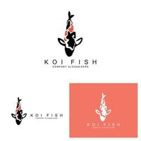 Koi-Fisch-Logo-Design, Zierfisch-Vektor, Aquarium-Ornament-Illustration Markenprodukt vektor