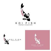 Koi-Fisch-Logo-Design, Zierfisch-Vektor, Aquarium-Ornament-Illustration Markenprodukt vektor