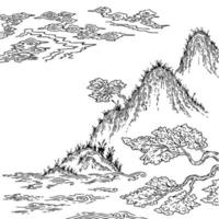 Entwurf der asiatischen Landschaftsmalerei vektor