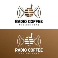kaffe radio logotyp, podcast radio design, kaffe ikon, kaffe Kafé logotyp produkt varumärke vektor