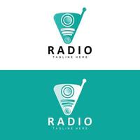 Kaffee-Radio-Logo, Podcast-Radio-Design, Kaffee-Symbol, Kaffee-Café-Logo-Produktmarkenvektor vektor