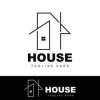 hus logotyp, enkel byggnad vektor, konstruktion design, hus, verklig egendom, fast egendom uthyrning vektor