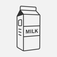 drycker och drycker. mjölk paket ikon isolerat platt design vektor illustration.