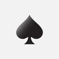Pik-Spielkartensymbol lokalisierte flache Design-Vektorillustration auf weißem Hintergrund. vektor