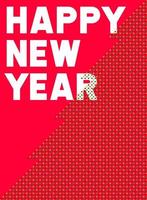 affisch Lycklig ny år vit polka punkt stil vektor