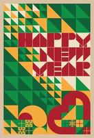 bauhaus stil geometrisk Lycklig ny år affisch vektor