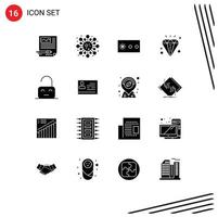 Stock Vector Icon Pack mit 16 Zeilenzeichen und Symbolen für bearbeitbare Vektordesign-Elemente für Off-Holiday-Studienveranstaltungsfeiern