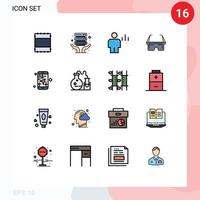 16 kreativ ikoner modern tecken och symboler av riktning app Graf mobil medicinsk redigerbar kreativ vektor design element