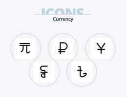 Währungslinie Icon Pack 5 Icon Design. . Geld. Währung. Währung. Geld vektor