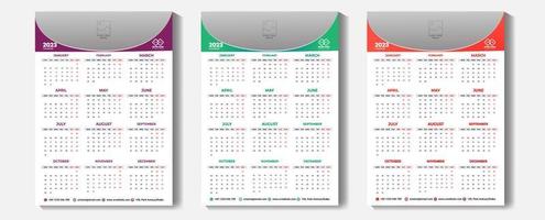 2023 einseitige Wandkalender-Designvorlage vektor