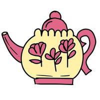süße Tasse Tee. Doodle-Vektor-Illustration. vektor
