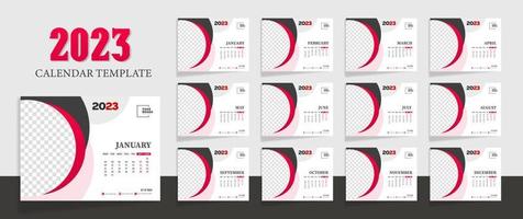 minimalistischer Tischkalender 2023 Business Template Vector Illustration