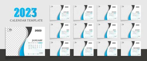 minimalistischer Tischkalender 2023 Business Template Vector Illustration