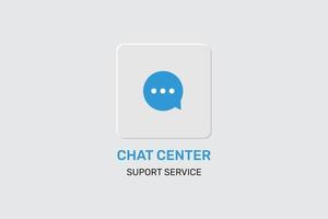 Chat-Center-Support-Service-Schaltfläche mit Designvorlage für Messenger-Symbole vektor