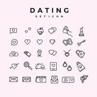 Dating-Icon-Vektor. Dating-Silhouette-Symbole-Set-Symbol vektor
