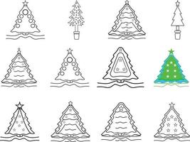 Merry Christmas Tree Design neues Konzept bearbeitbare Vektordatei vektor