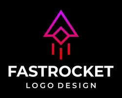 einfache form raketengeschwindigkeit industrielles logo design. vektor
