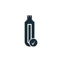 USB-Flash-Laufwerk-Icon-Design-Vorlagenelemente vektor