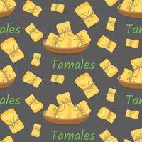 tamales mönster. populär mat av latin amerika. vektor illustration.