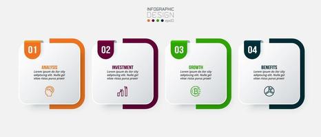 Infografik-Vorlage Geschäftskonzept mit Schritt. vektor