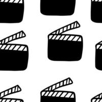 Filmklappe mit nahtlosem Muster im Doodle-Stil vektor