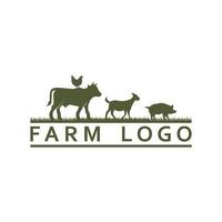 Farm-Logo, Landwirtschafts-Logo-Vektor mit Slogan-Vorlage vektor