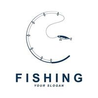 fiske logotyp vektor med slogan mall