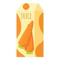 juice packa ikon tecknad serie vektor. morot stänk vektor