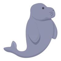 Lycklig dugong ikon tecknad serie vektor. hav manatee vektor