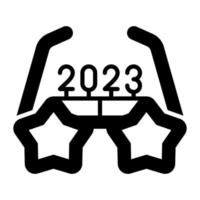 Neujahr 2023 Partybrille Vektorsymbol im trendigen Stil vektor