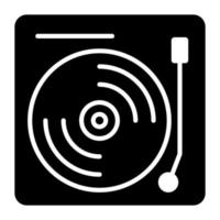 Vinyl-Player-Vektorsymbol auf weißem Hintergrund vektor