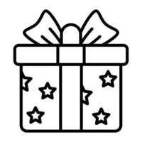 eine verpackte Geschenkbox mit dekorativer Schleife, Vektorsymbol vektor