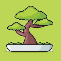 inomhus- växt bonsai träd vektor