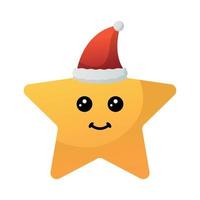 Weihnachtsstern fröhliches Emoji vektor