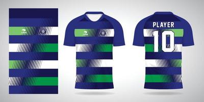 blå grön fotboll jersey sport design mall vektor