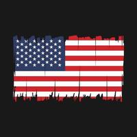 amerikan flagga borsta vektor illustration